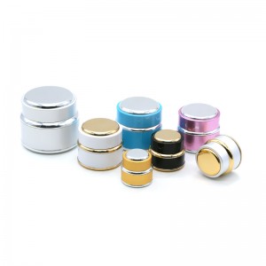 15g / 30g / 50g luxury metallic plastic cosmetic cream jar