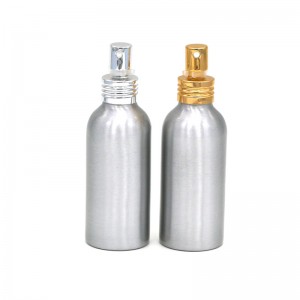 150ml empty cosmetic aluminum bottle with spray pump