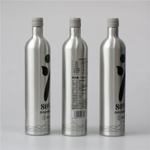 ដបស្រាអាលុយមីញ៉ូ 750ml ប្រណិត 500ml 750ml ដបពណ៌ផ្ទាល់ខ្លួនសម្រាប់ប្រេងអូលីវ