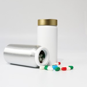 botol pil obat suplemen perawatan kesehatan aluminium kosong 150ml untuk kapsul 60pcs