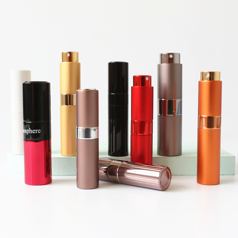 Tovarniško neposredno 8ml 10ml 15ml 20ml aluminijast razpršilnik za parfume, mini žep, zasukano navzgor, polnilo za ponovno polnjenje razkužila, polnilo za razpršilnik Predstavljena slika