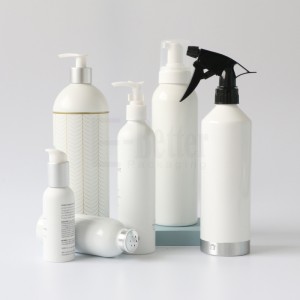 Bottiglie spray per pompa per shampoo in alluminio bianco opaco vuoto all'ingrosso 300 ml 500 ml 250 ml 100 ml