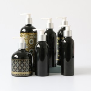 Kiváló minőségű fekete alumínium kozmetikai samponos krém spray pumpás flakon