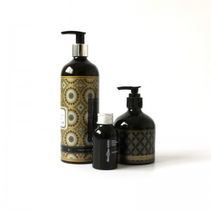 High Quality Black Aluminum Cosmetic Shampoo Lotion Spray Pump Bottle