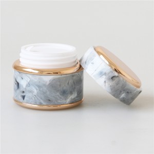 Professional manufacturer 15g 30g 50g empty face care cream plastic jar round marble color 1oz cosmetic container