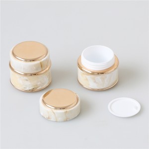 Professional manufacturer 15g 30g 50g empty face care cream plastic jar round marble color 1oz cosmetic container