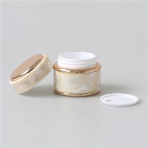 Marble Color Empty Plastic Cosmetic Cream Jar
