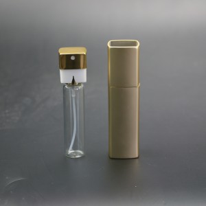 Gold Square Twist Up Aluminum Perfume Spray Atomizer bottle 8ml 10ml 15ml 20ml