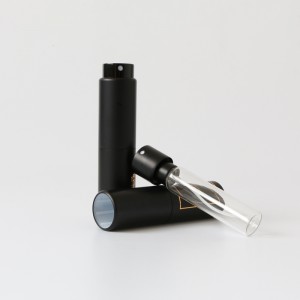 Luxury twist up black color 15ml aluminum perfume atomizer pocket hand sanitizer spray atomizer refillable