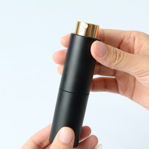 Botella de spray atomizador de perfume recargable de viaje torcido vacío de color personalizado para limpiador de pantalla