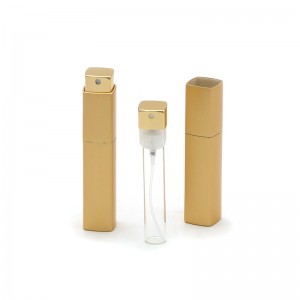 Gold Square Twist Up Aluminium Perfume Spray Botlolo ea Atomizer 8ml 10ml 15ml 20ml