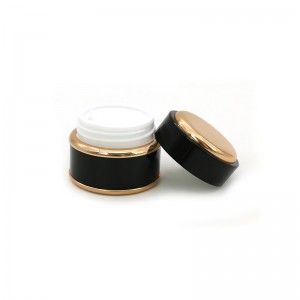 I-15G 30G 50G Umbala omnyama wePlastiki ye-Cosmetic Cream Jar