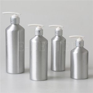 Flacone spray per nebulizzazione con pompa per shampoo cosmetico in alluminio argento da 250 ml 300 ml 500 ml 16OZ