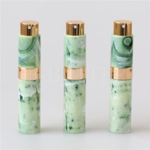 Padrão de mármore 10ml mini frasco de spray de perfume de plástico portátil