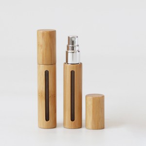 recyclable nature wooden 6ml 8ml 10ml Mini empty Refillable Perfume Pump Atomizer CLEANING travel Essential Oil Fragrance skincare breath freshener cosmetics SETTING SPRAY bottle manufactory
