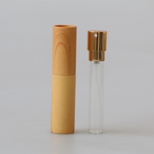 Rangi ya mbao 10ml faini ukungu dawa chupa ya manukato rafiki mazingira refill atomizer
