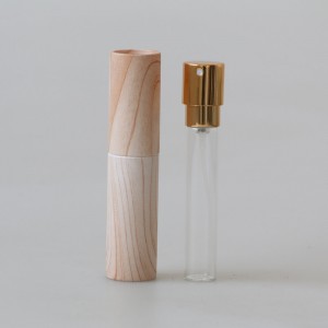 Rangi ya mbao 10ml faini ukungu dawa chupa ya manukato rafiki mazingira refill atomizer