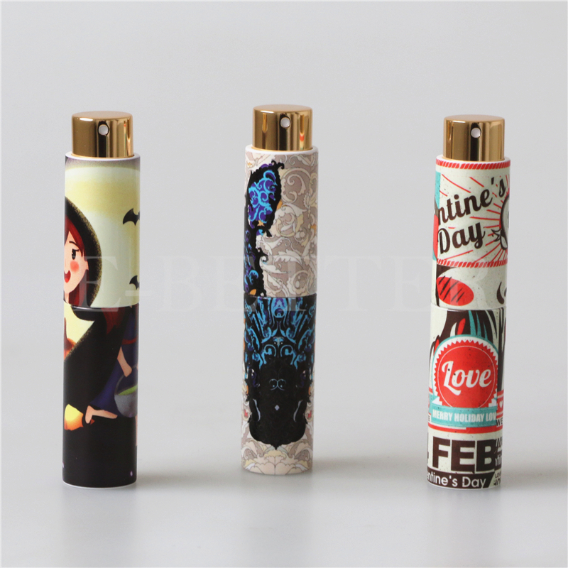 custom Full logo 3D printing 8ml 10ml 15ml 20ml perfume atomizer spray bottles Featured Image