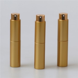 paket promosi 10ml plastik emas mini parfum botol semprotan atomizer