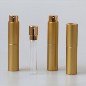 Pacote de promoção 10ml frasco de spray atomizador de perfume de plástico dourado mini