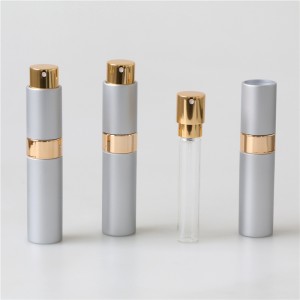 lege goede kwaliteit twist up 10ml parfum atomizer sulver
