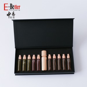 Luxury magnetic cap atomizer set 10ml empty cylinder travel fragrances fine mist atomizer bottle with gift box sample perfume spray bottle