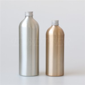 Logo personnalisé OEM prix bon marché vide 500 ml 750 ml 1000 ml bouteille en aluminium style homme bouteille ronde en métal pour shampooing