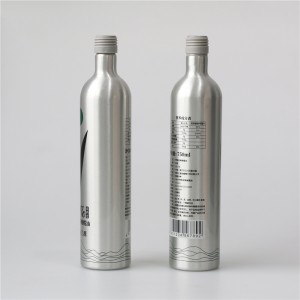 ដបស្រាអាលុយមីញ៉ូ 750ml ប្រណិត 500ml 750ml ដបពណ៌ផ្ទាល់ខ្លួនសម្រាប់ប្រេងអូលីវ