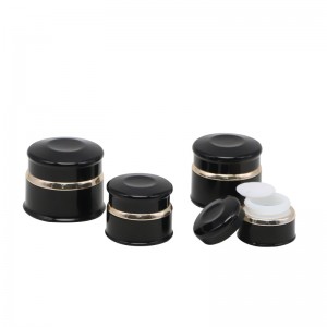 JA-3-1 series luxury black aluminum jar for cosmetic cream