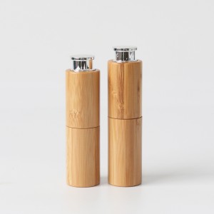 Natural bamboo recyclable 15ml 20ml 30ml empty refillable TREATMENT skincare lotion bottle serums eye cream packaging cosmetics foundation twist pump bottle